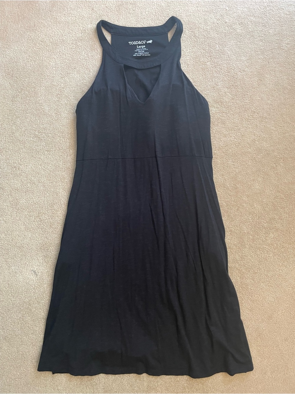 Toad&Co Black Halter Neck Midi Dress